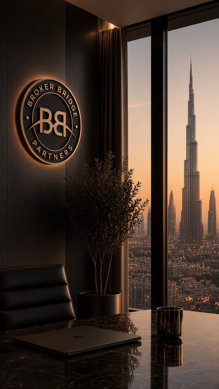 Broker Bridge executive office overlooking Dubai