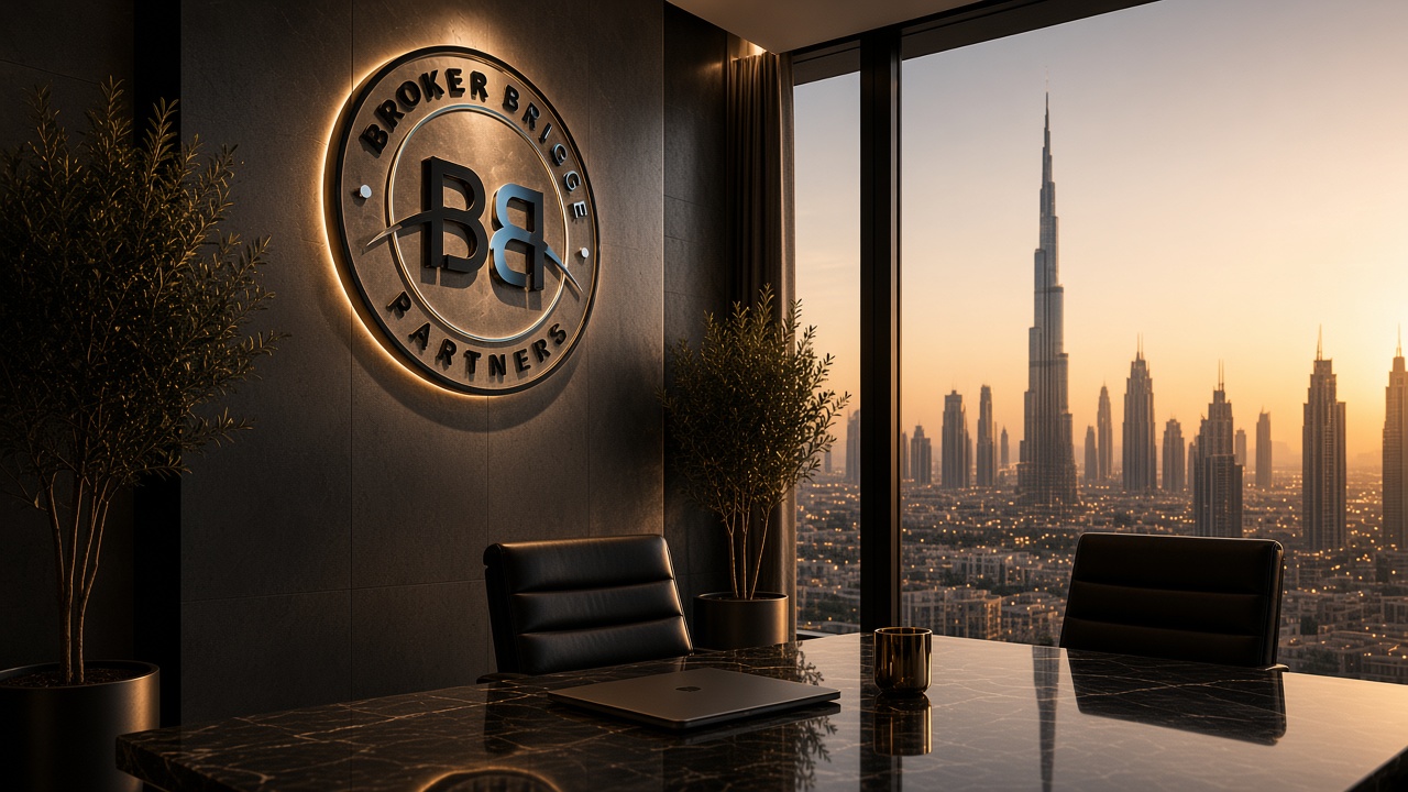 Broker Bridge executive office overlooking Dubai